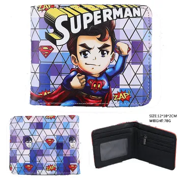 

Superman Action Comics Colorful Leather Short Wallet Anime Zero Money Bag Folding Purse Multi-card bit-Wallet