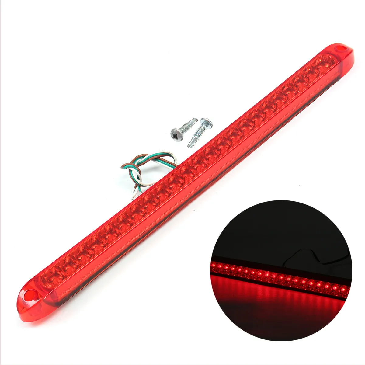 

Car Rear Third Brake Lights Tail Lamp For Truck Trailer 17" 23 LED Light Bar Stop Turn Tail 3rd Brake Rear Roof Warning Light