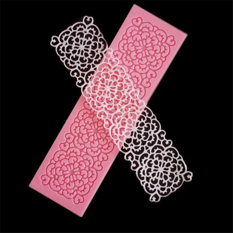 

Delfenfen 1pc DIY Silicone Hollow Lace Fondant Mold Baking Forms Soap Mold Sugarcraft Cake Decoration Tools chocolate 16*4.5cm