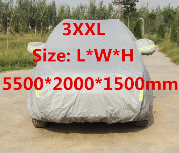 3XXL Универсальный седан хэтчбек SUV чехол для кузова автомобиля снег лед пыль Дождь Защита от солнца УФ крышка открытый Крытый протектор с замком - Название цвета: 3XXL