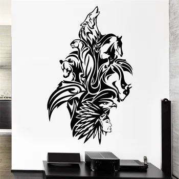 

Wall Decal Animals Art Mix Bear Wolf Horse Bird Panther Vinyl Stickers