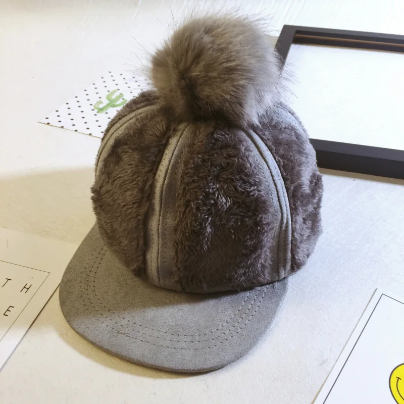 Зимние Кепки для Обувь для мальчиков Модная одежда для девочек Snapback Кепки S овечье вельветовое помпоном пух Бейсбол Casquette хип-хоп шляпа на открытом воздухе Gorras