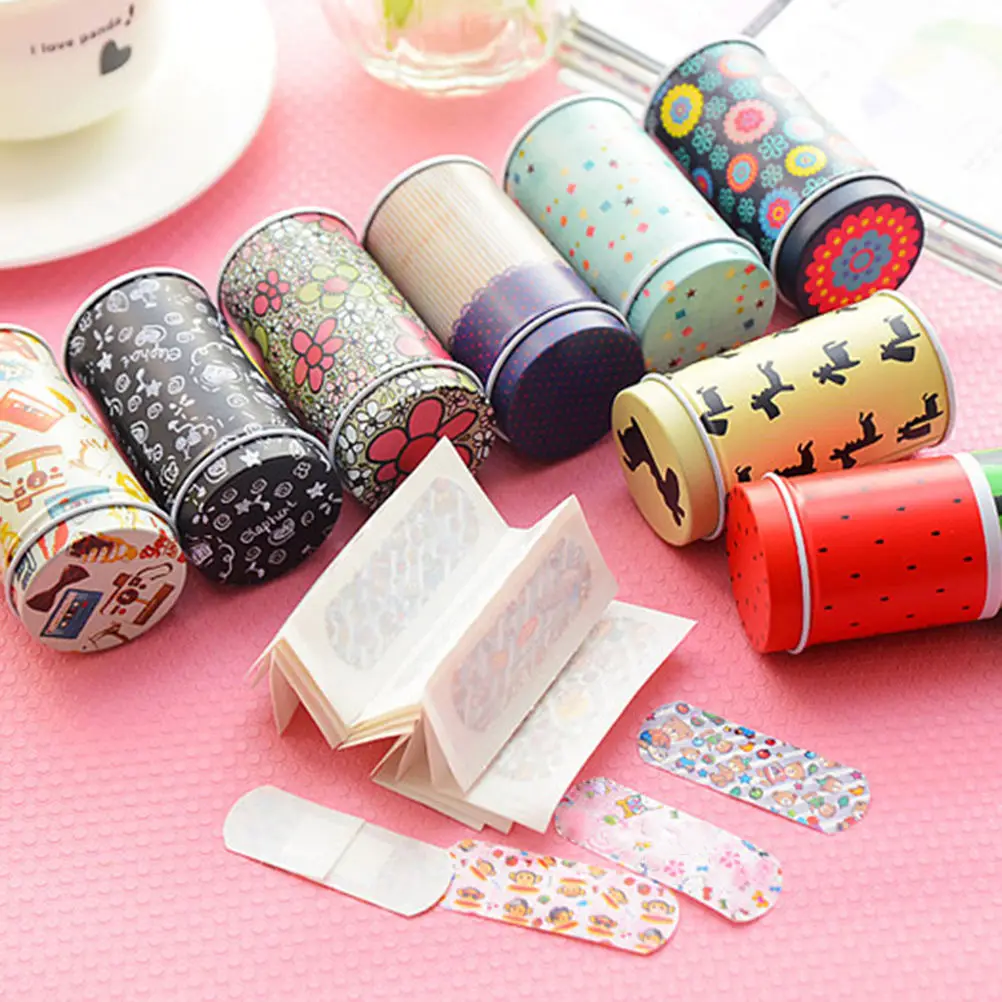 

New 1 Box Korea Cute Cartoon Waterproof Bandage Band-Aid Hemostatic Adhesive For Kids Children Braces Supports Hot Sale