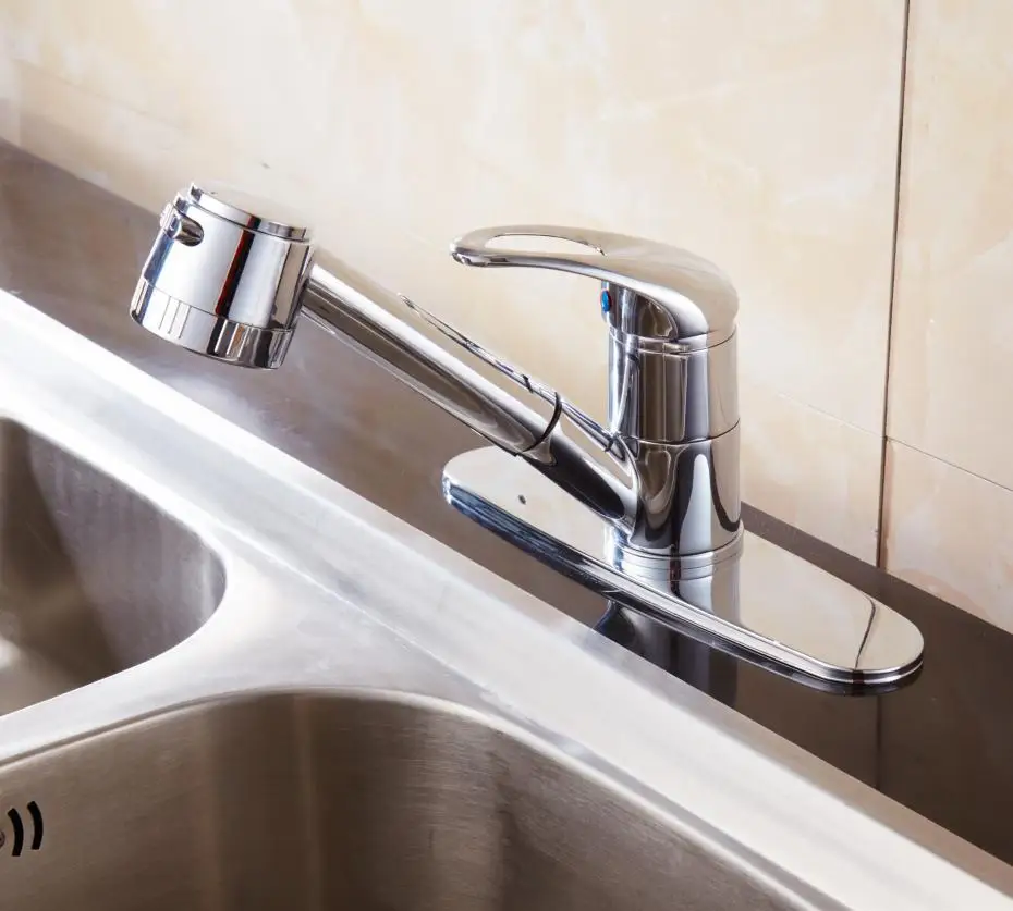 Bathroom Faucet With 8 Inch Plate Pull Out Sprayer Kitchen Sink Plate Pull Out Sprayer Kitchen Sink
