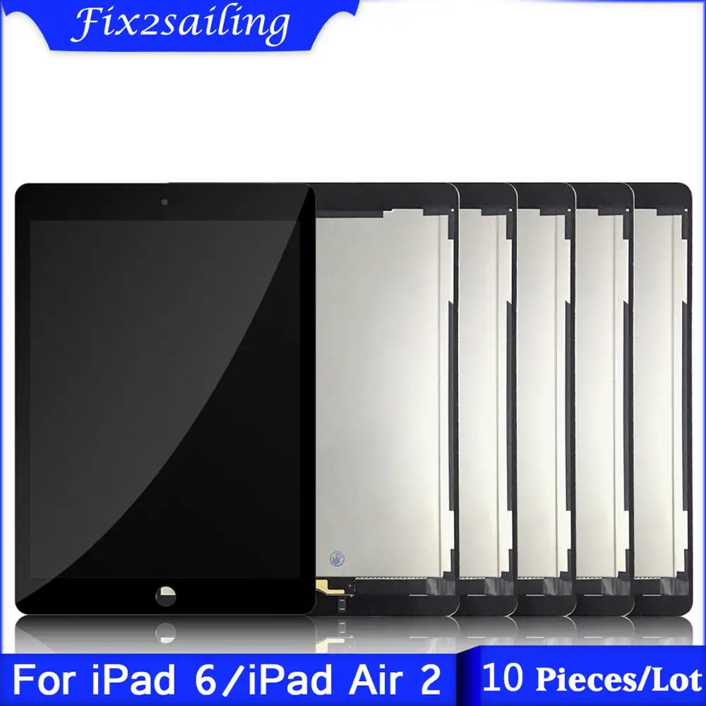 

10 Pieces/Lot For Apple iPad 6 Air 2 A1567 A1566 LCD Display Touch Screen Digitizer Assembly Replacement 9.7" LCD
