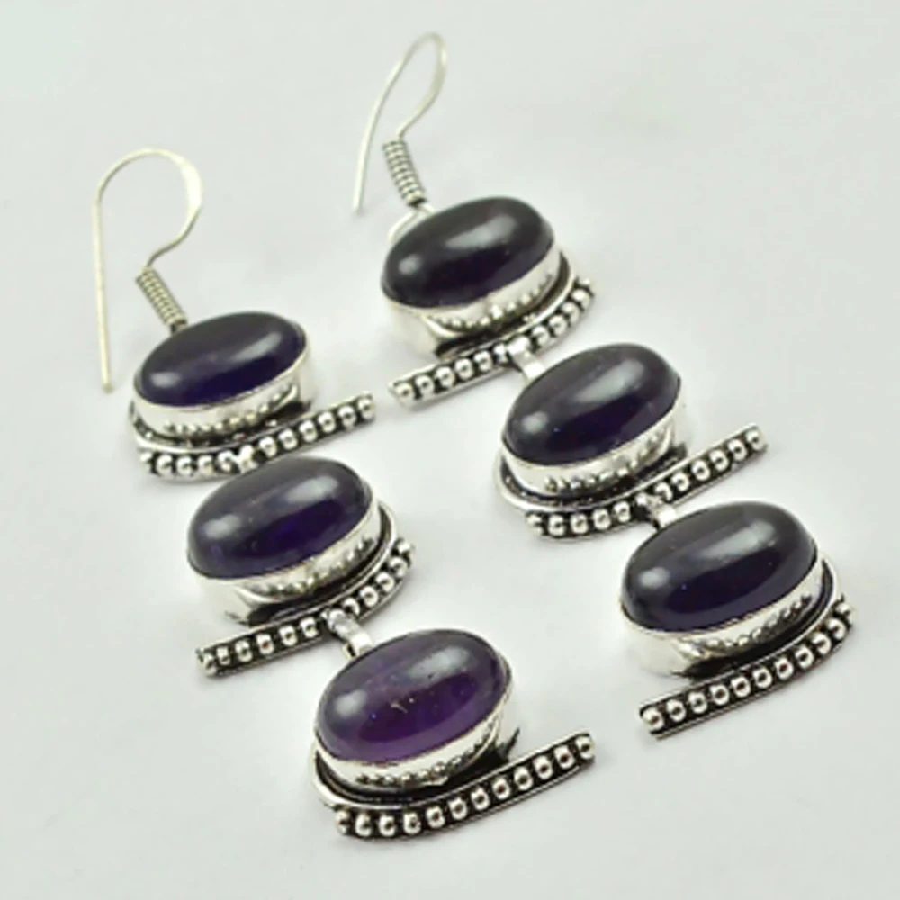 

Amethysts , Silver Overlay on Copper Earrings, 75 mm , E2725