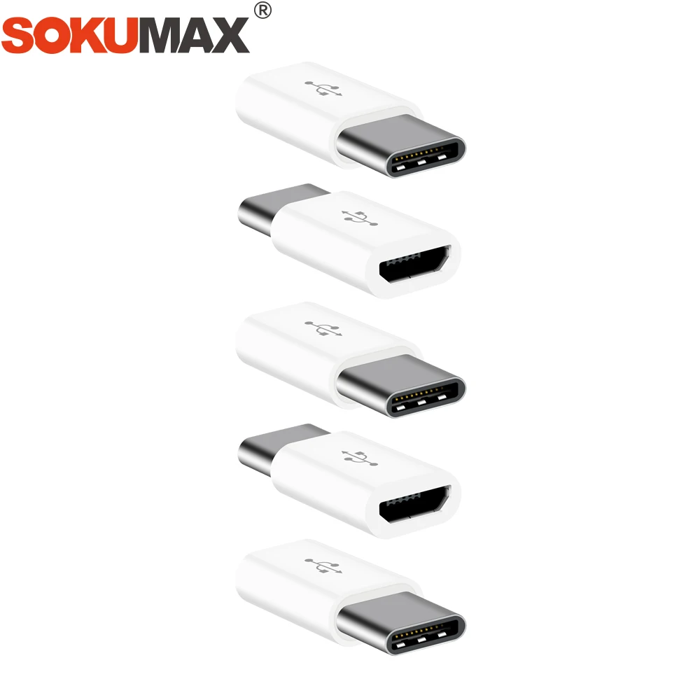 5 шт. микро USB к Type C адаптер синхронизации данных OTG конвертер Быстрая зарядка