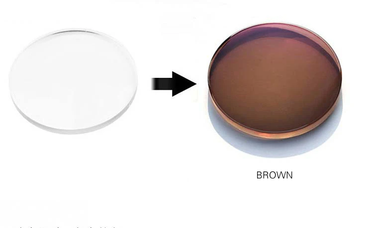 MUZZ 1,50/1,56/1,60/1,67 индекс фотохромные линзы очки для близорукости дальнозоркости очки линза с защитой от радиации Смола объектива Комплект из 2 предметов - Цвет линз: brown