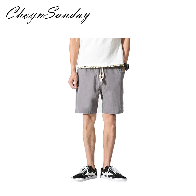 ChoynSunday китайские стильные хлопковые и льняные шорты мужские повседневные штаны льняные свободные пять брюки пляжные брюки