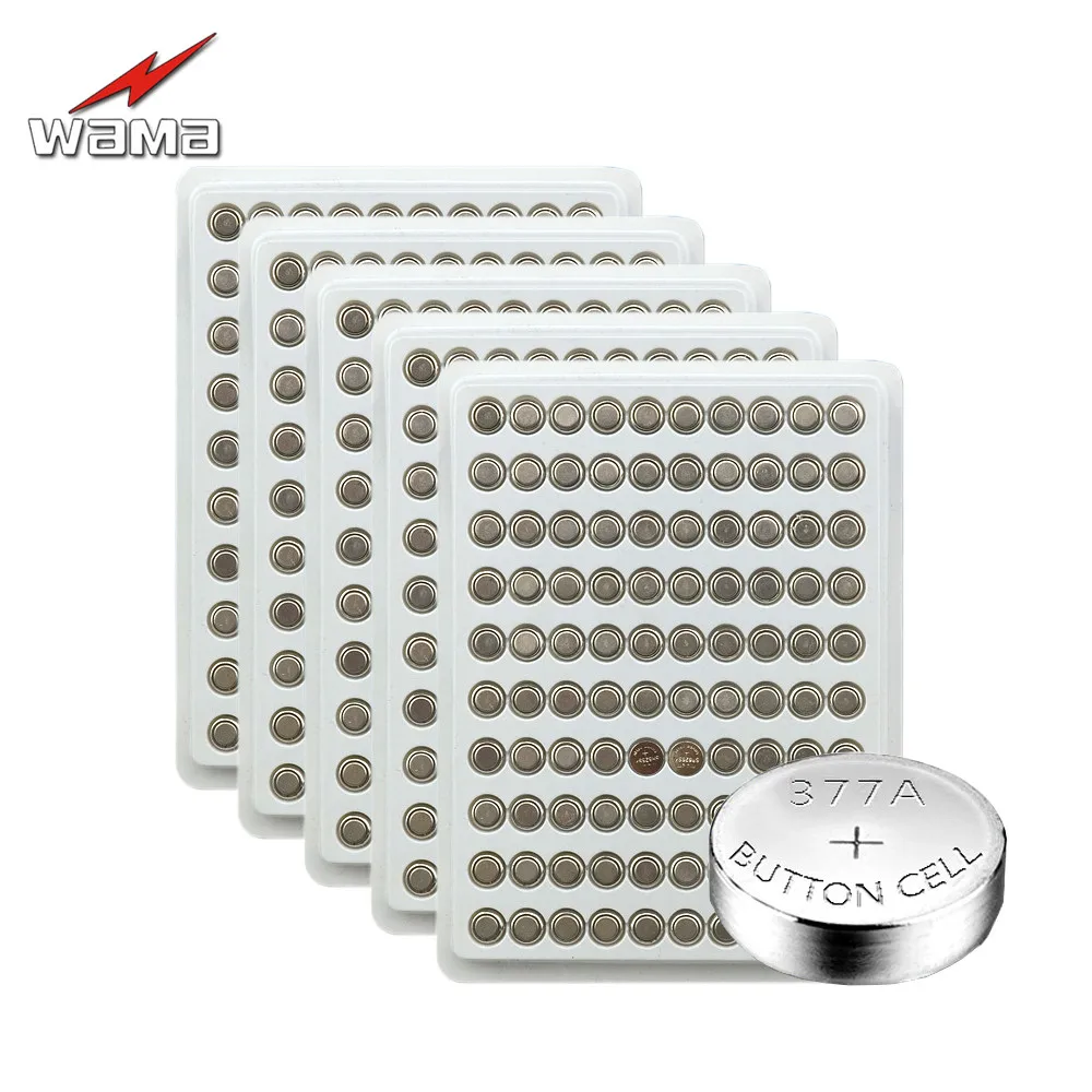 500pcs/pack Wama AG4 Button Cell Coin Batteries LR626 377 SR626SW