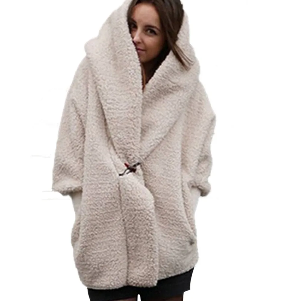 Fluffy Jacket Lanshifei Furry Fur Coats Women Long Sleeve - Main Image