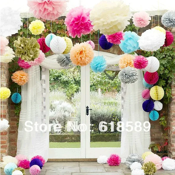 Buy Free Shipping 15 pcs 25cm(10inch) Tissue Paper Pom