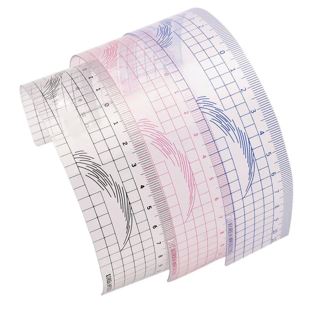 

1PC Reusable Semi Permanent Eyebrow Ruler Eye Brow Measure Tool Eyebrow Guide Ruler Plastic Eyebrow Calliper Stencil Makeup