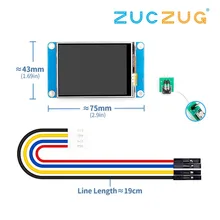 Английский Nextion 2," TFT 320x240 резистивный сенсорный экран USART UART HMI Серийный ЖК-модуль Дисплей для Arduino Raspberry Pi 2 A