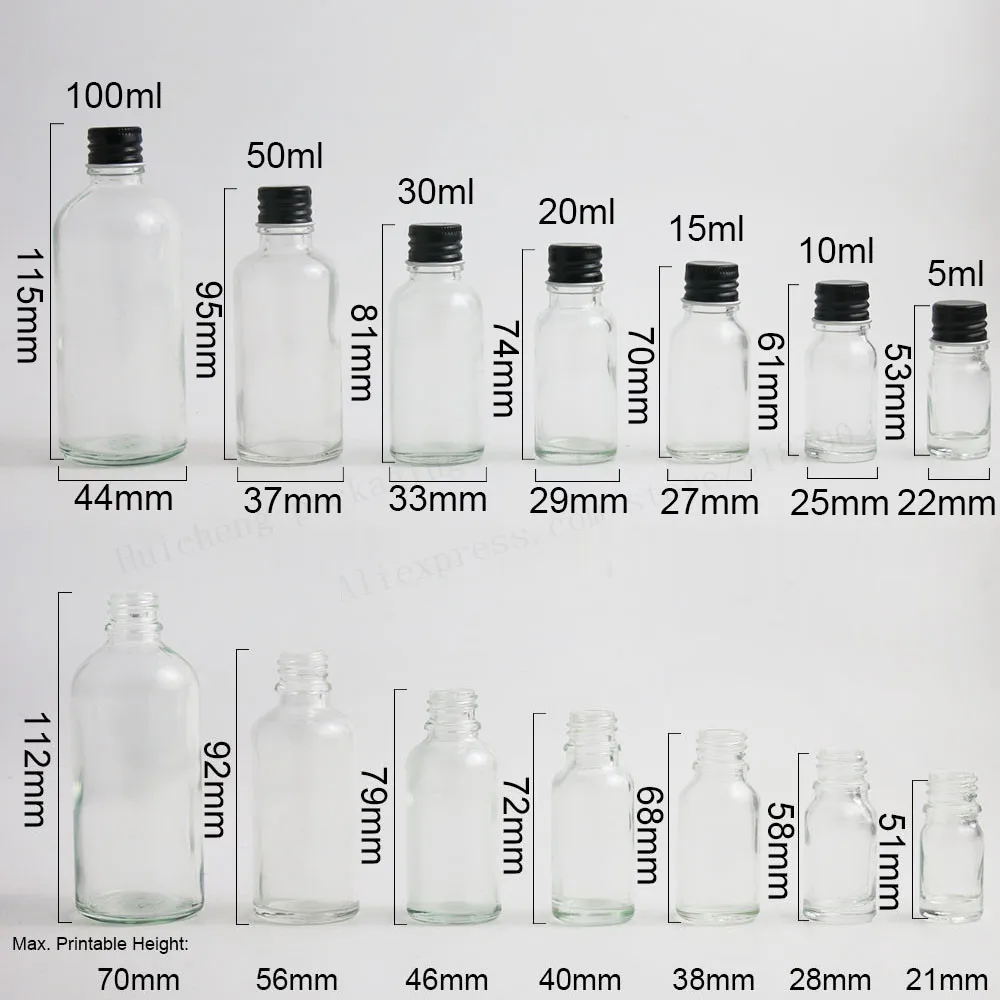 360 х 5 мл 10 мл 15 мл 20 мл 30 мл 50 мл 100 мл эфирное масло прозрачная стеклянная бутылка с Алюминий чехол для жидкий реагент бутылочка с пипеткой