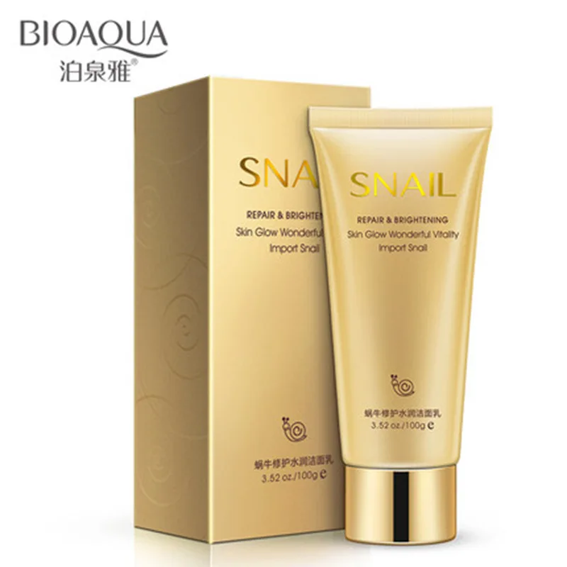 

BIOAQUA Acne treatment blackhead remover Cleanser Oil Control Shrink pore Snail Face Care Moisturizing Whitening foam Clean skin