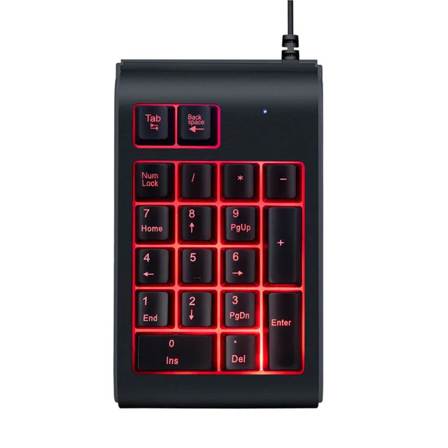 Three Colors RGB Backlit USB Wired Keyboard Waterproof Number Pad Numeric Keypad Mini Numpad