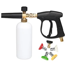 Car Washer High Pressure Snow Foam Gun M14 x 1.5 mm 1/4 Quick Release with 5 Nozzles Car Washer Water Gun Car Cleaning Tools 2018 high pressure washer foam gun kit for nilfisk quick connect professional pressure washer machine for car cleaning mowg005