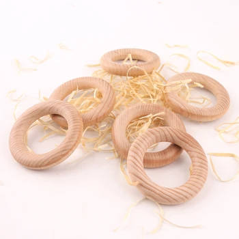 

Let's Make Beech Wooden Ring 3PC 65mm Natural Materials DIY Crafts Gift Teething Accessory Nursing Bangles Pendant Baby Teether