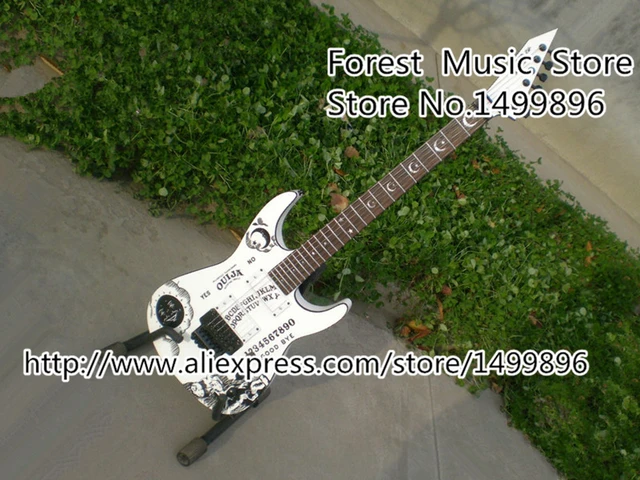 Best price at $318 Cheap High-quality Chinese Music Instrument White Kirk Hammett Signature ESP Electric Guitar with Floyd Rose Tremolo Custom In Stock