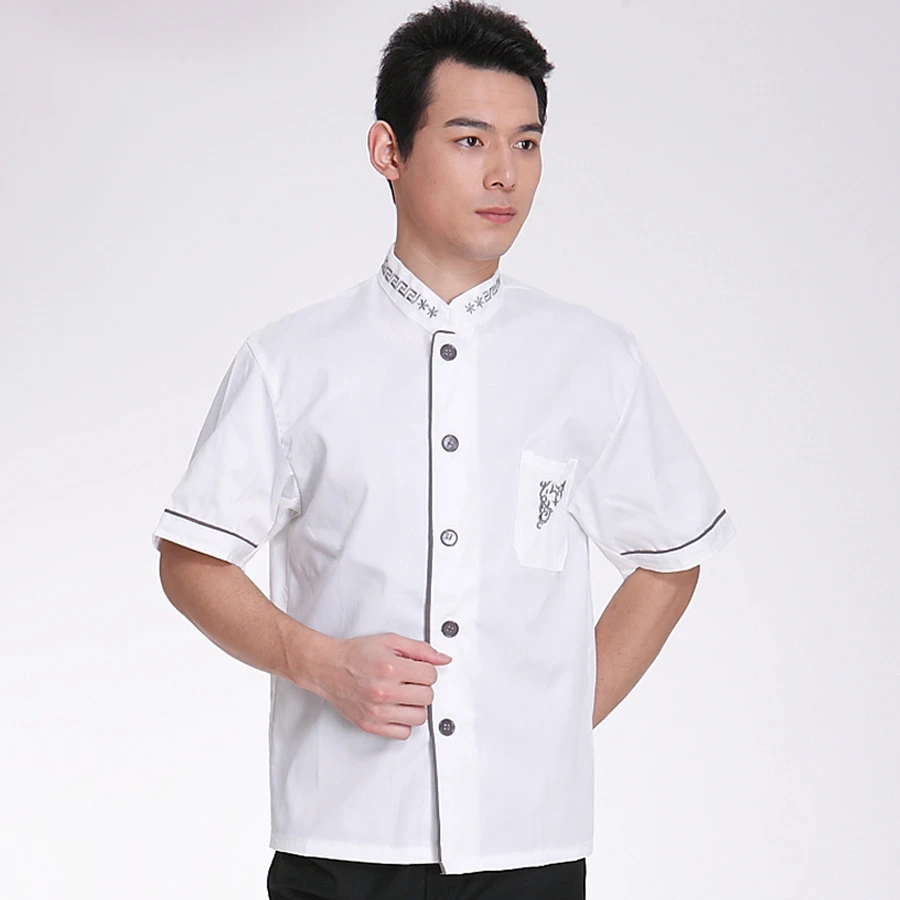 Uniforme de Chefs de manga corta, camisa de Chef transpirable, uniforme de panaderos, ropa de trabajo barata, ropa de cocina, B 5935 de manga corta|chef uniform|chef shirtbaker uniform AliExpress