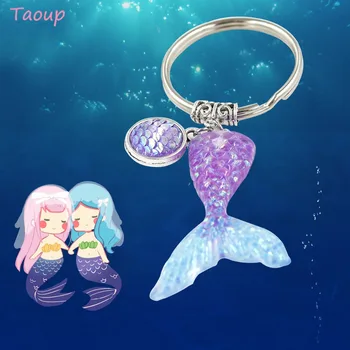 

Taoup 1pc Gradient Color Sequins Little Mermaid Tail Keychain Happy Birthday Mermaid Theme Party Decor for Girls Kids Ornaments