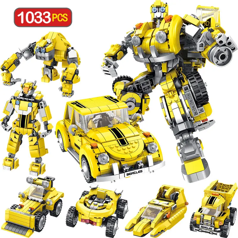 1033pcs Technic Model Blocks Legoingly Transformation Anime Series Robot Building Blocks Toy 2 Size Robot Car Toy for Boy