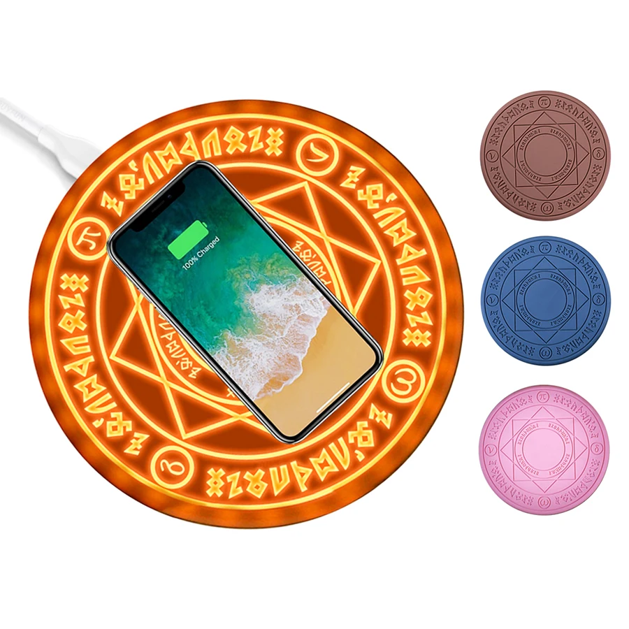 

Universal Wireless Charger Qi Wireless Charging Pad for iPhone X XS Max 8 Samsung S9 S8 Plus Huawei Mate 20 RS Glowing Charger
