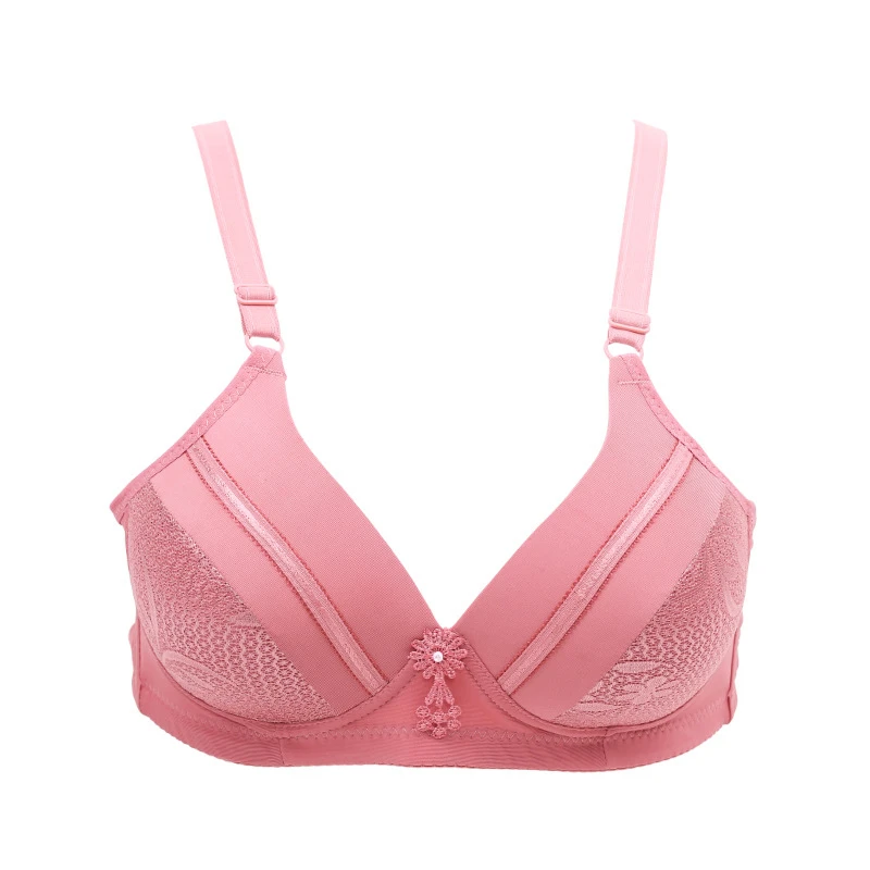 Sexy female deep V neck sweet push up underwear women's 3 breasted bra