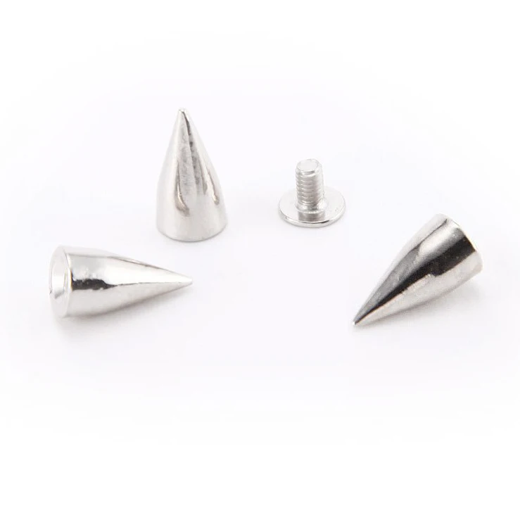 

HHTL-100 PCS DIY nails / rivets ball PUNK clothing customization Silver 7x15mm