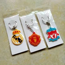 

6pcs PVC key chain the logo of the European club football Barcelona Chelsea Man Utd Best selling European luxury club logo