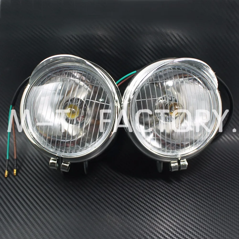 Cromado para Motocicleta Par de Farol de Milha Dc12v para Motocicletas Lâmpada Universal 3 Par de farol de milha cromado para