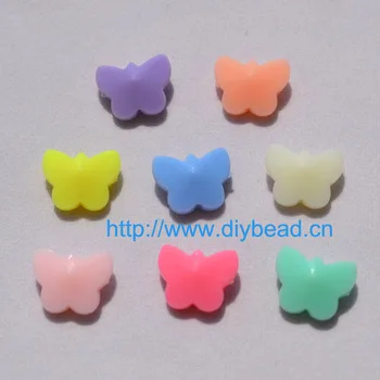 

100 pcs/lot shipping free DIY Handcraft Department,Light Color Acrylic beads 14*11MM Cartoon Butterfly Jewelry Findings