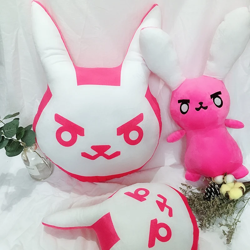 1PC Overwatches Pink Dva Rabbit Plush Pillow Toys OW Game Over