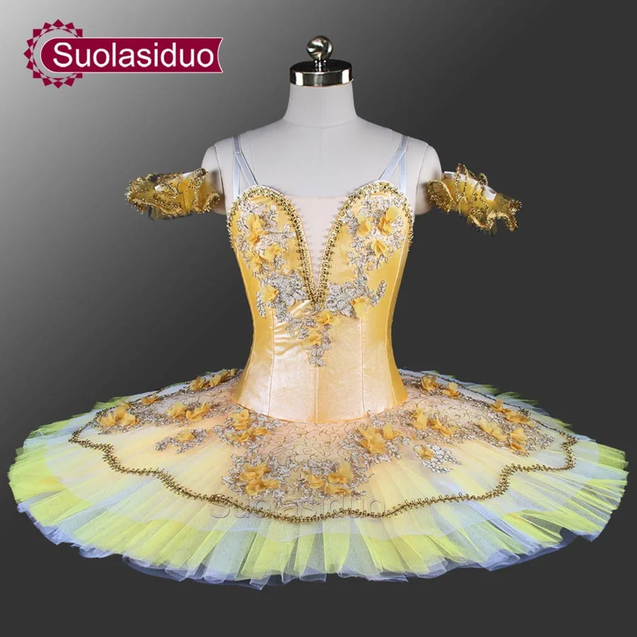 

Sugar Plum Fairy Professional Ballet Tutu Peach Fairy Classical Pancake Tutu YAGP Competition Tutus Gold Classcial Tutus SD0055