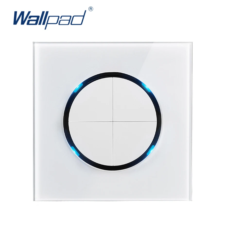 Панель Светодиодная Wallpad L6 из закаленного стекла 4 клавиши 1 способ случайный клик