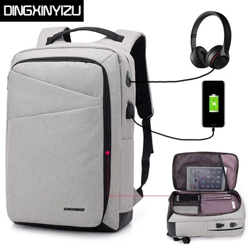 

DINGXINYIZU 15.6inch Laptop Backpack Men USB Charging Business Backpack for Men School Bags Fashion Travel Rucksack Male Mochila