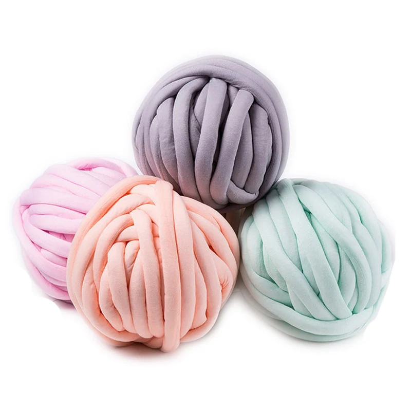 

500g/ball Width 3cm Super Thick Merino Wool Chunky Yarn DIY Bulky Hand Knitting Blanket Basket Pillow Arm Roving Yarn AC006