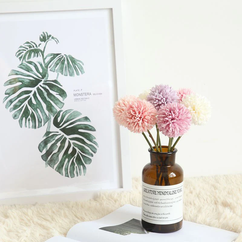 1Pcs 29cm Artificial Dandelion Flower Silk Hydrangea Flowers For Home Party Decoration Fake Flower For Wedding Decoration