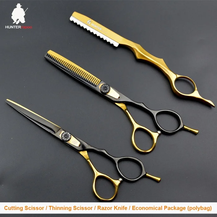 30% скидка HUNTERrapoo HT9173 6 дюймов профессиональные ножницы для волос набор золотые и черные набор ножниц для стрижки волос истончение ножницы для стрижки - Цвет: Розовый
