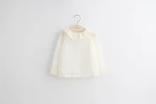Factory direct sale fall 2016 new children’s clothing girl lapel chiffon blouse