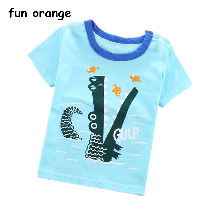 

Fun Orange Summer Fashion Girls & Boys T Shirt Short Sleeve Soft Children's Shirt Cotton Tops Cartoon Clothes Kid T-Shirts