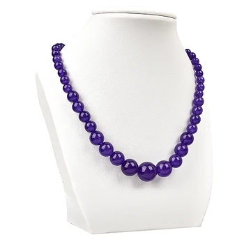 

The Pure purple jewelry Pick Size6-14mm Clear Purple Jasper Manual DIY Necklace Preferred Birthday Gift 18inch H114