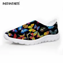 INSTANTARTS Новинка Бабочка Отпечатано Для женщин сетчатые балетки быстросохнущая пляжные водонепроницаемая обувь летние дышащие Прогулочные кроссовки для девочек