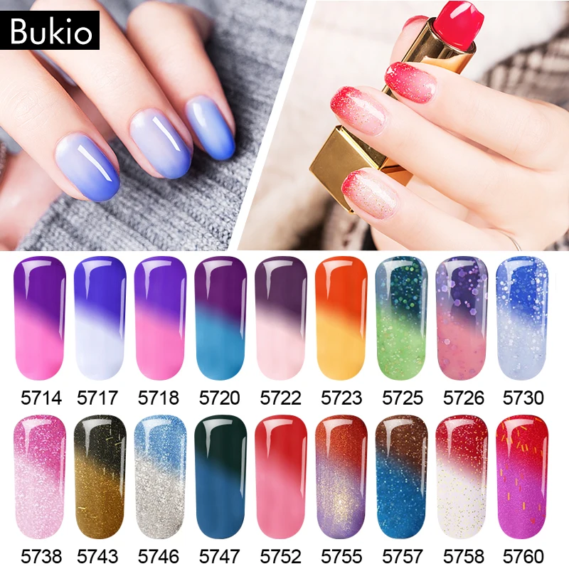

Bukio Hybrid Lacquer Temperature Change Gel Varnish Primer for Nails All for Manicure and Nail Design Lamp for Nails
