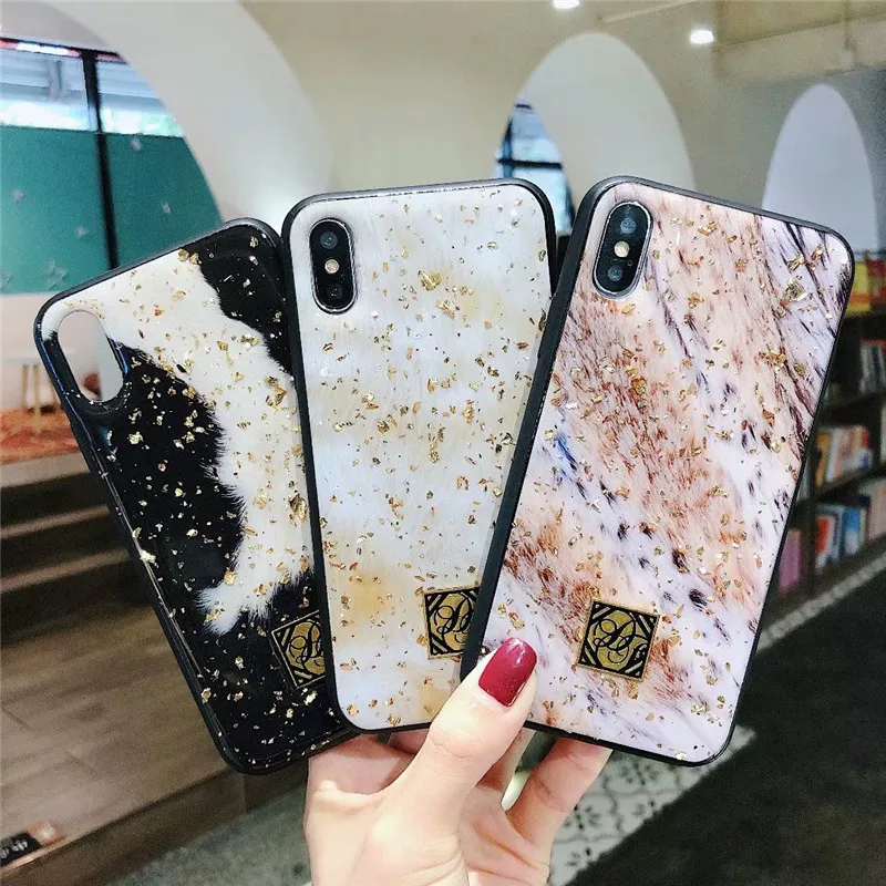 Для iphone x accesorios 7 8 10 X XR XS Поддержка под мрамор road золотой фольги эпоксидной carcasa