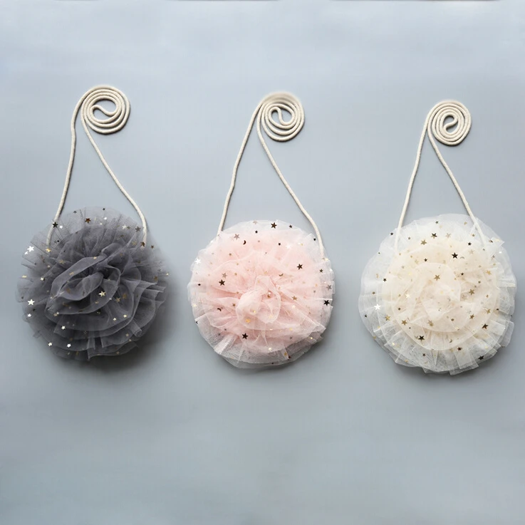 

Sweet Tulle Floral Star Bag Baby Girl Bags Mini Handbag Kids Girls Bag Cross Body Clutch Purse Shoulder Bags Clothes Accessories
