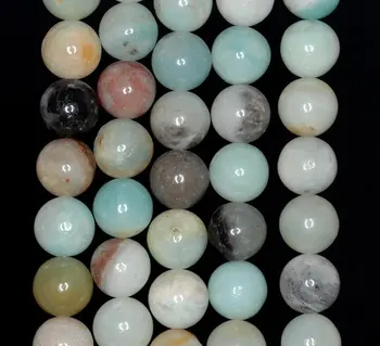 

8MM Amazonite Gemstone Blue Brown Round Loose Beads 7.5 inch Half Strand (90182497-131)
