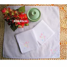 Белый платок ручной работы хлопок цветочные границы старинные тонкие дамы вышитые салфетка с цветами свадебный подарок