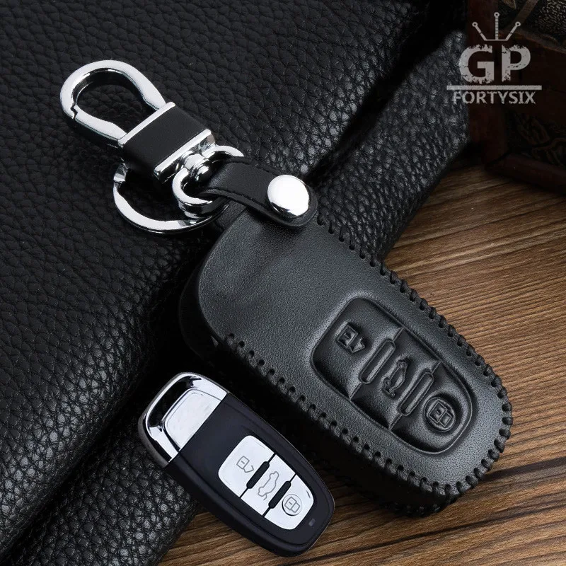 Gpfortysix натуральная кожа автомобиль Smart Remote Key Holder Крышка для Audi A4 A6 RS4 A5 A7 A8 S5 RS5 8 т Q5 S6